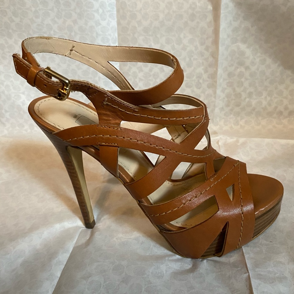 Tan leather heels